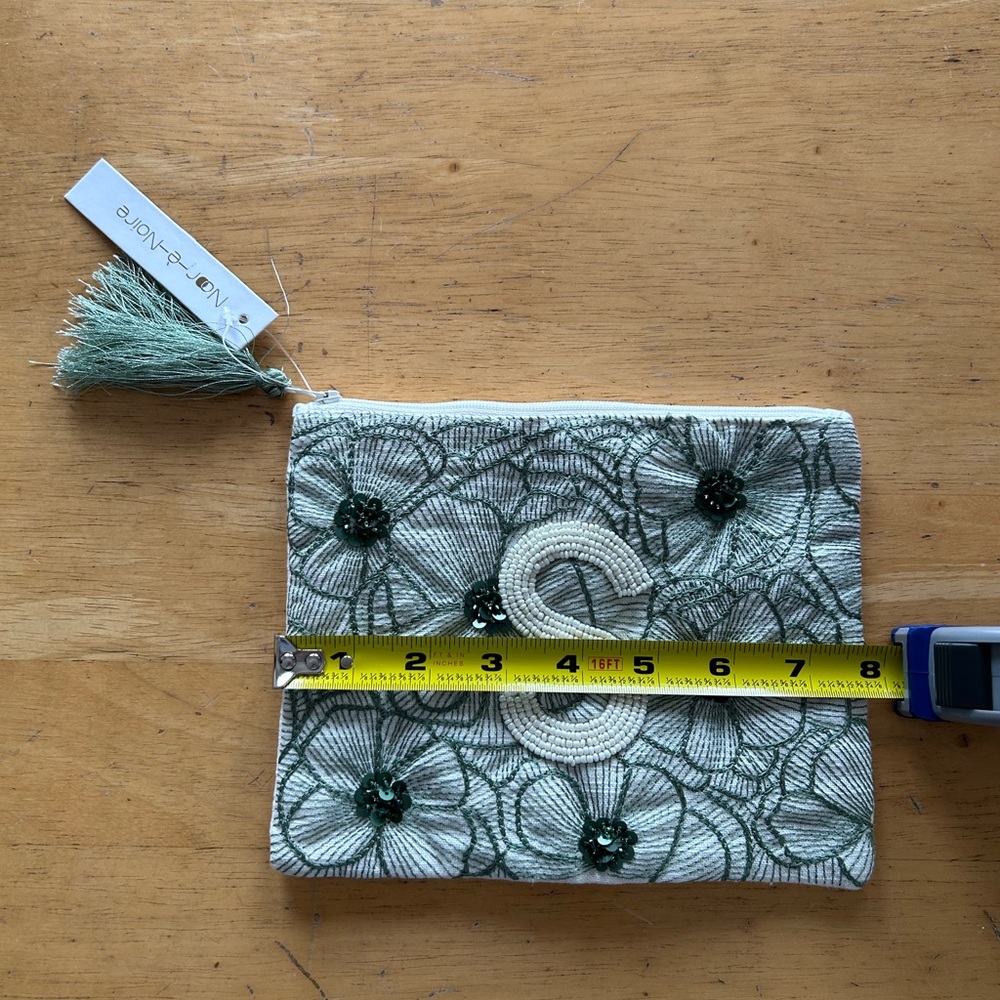 NWT New with tags beaded S monogram zippered pouch - Picture 4 of 5